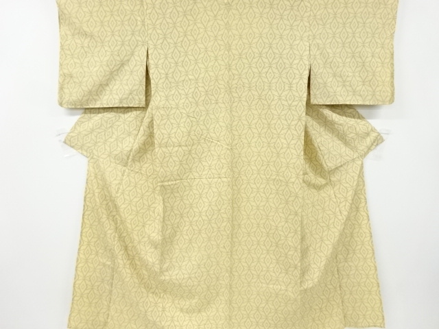 JAPANESE KIMONO / ANTIQUE KIMONO / SILK / HAND WOVEN TSUMUGI / ABSTRACT PATTERN